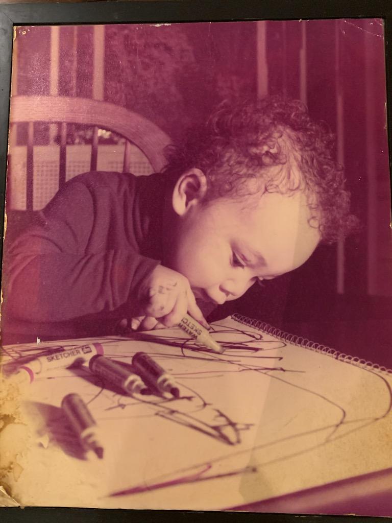 Alex Exum as a young artist. Alex Exum as a young artist.