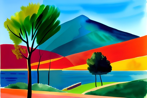 Watercolor Canvas Landscape